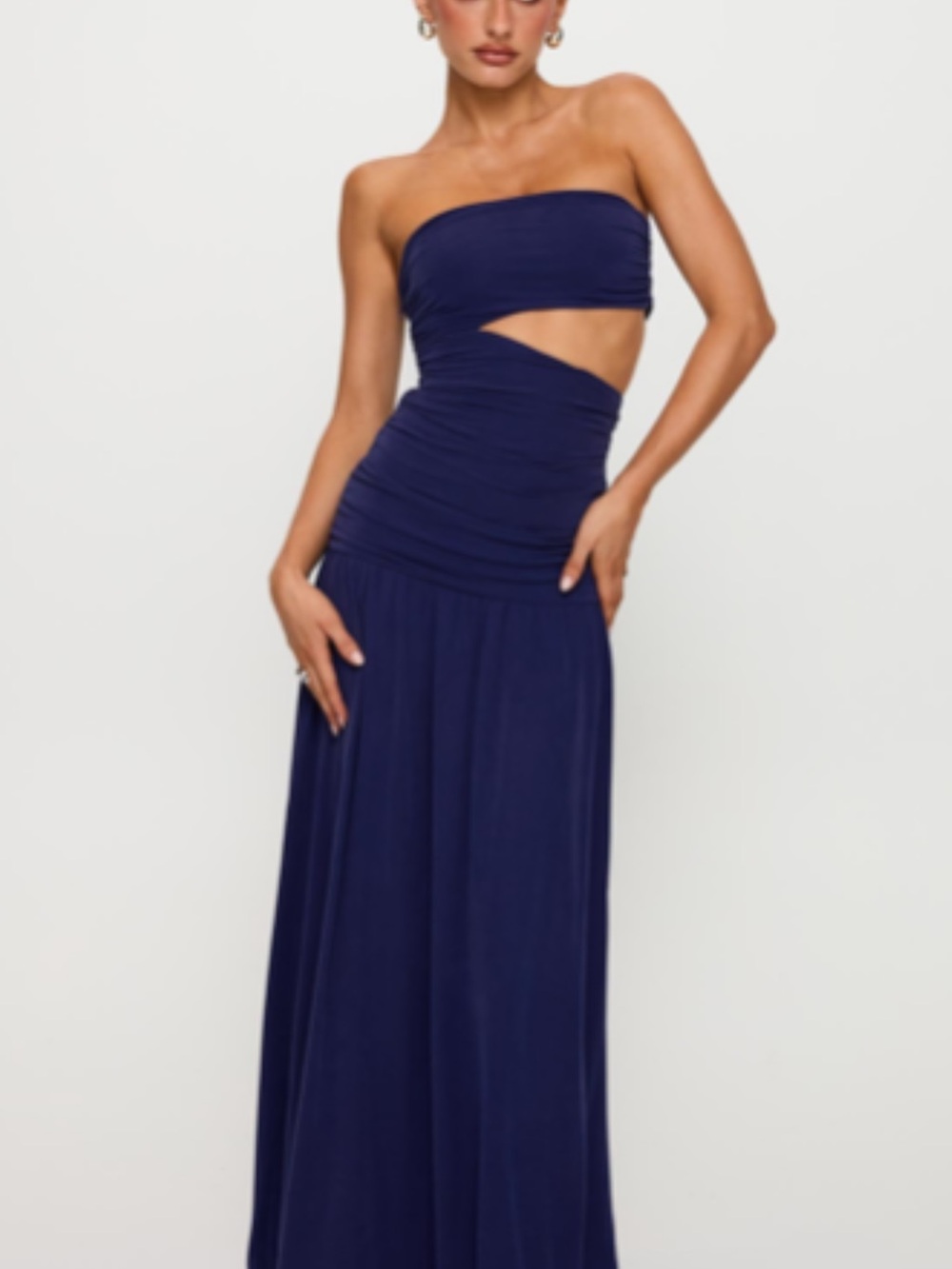 Princess Polly Strapless Navy Cutout Maxi